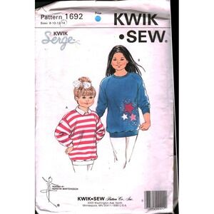 Kwik Sew 1692 Girls Tops Sewing Pattern Size 8-14 Kerstin Martensson Sweatshirt